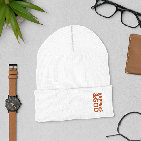 Rappers &God Orange Cuffed Beanie