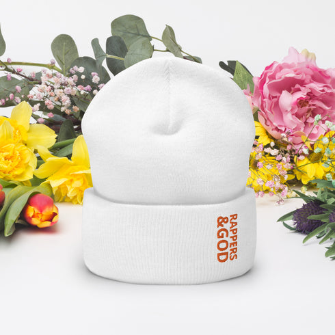 Rappers &God Orange Cuffed Beanie