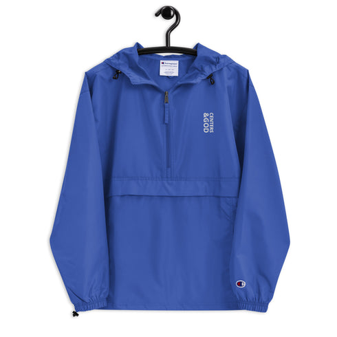 Centers &God Vertical Embroidered Champion Packable Jacket