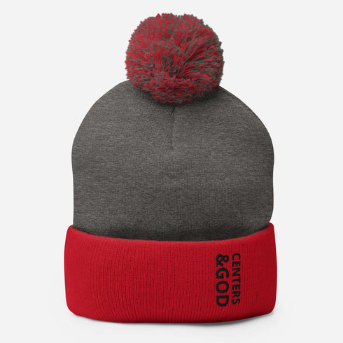 Centers &God Onyx Pom-Pom Beanie