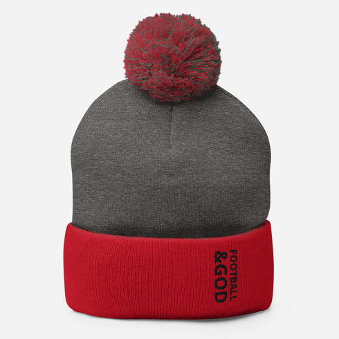 Football &God Onyx Pom-Pom Beanie