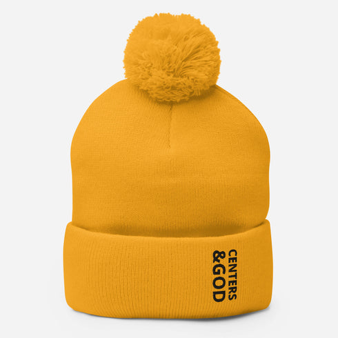 Centers &God Onyx Pom-Pom Beanie