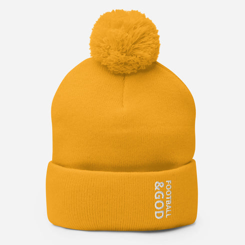 Football &God Pom-Pom Beanie