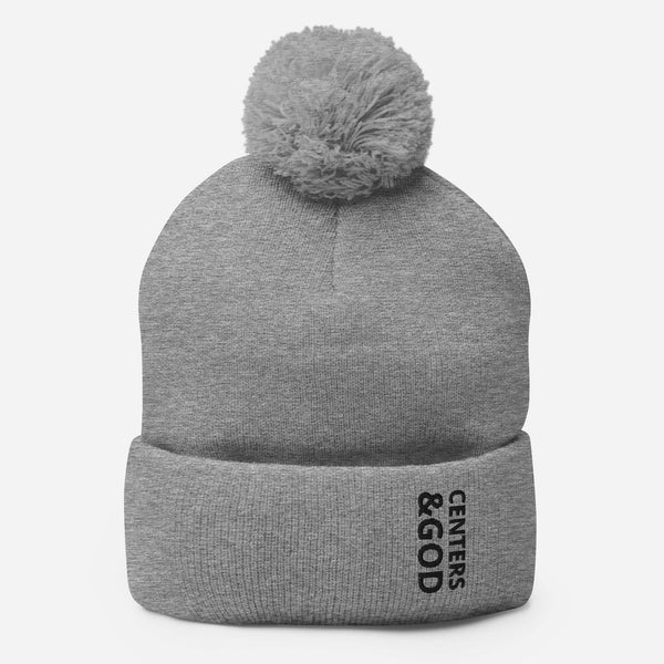 Centers &God Onyx Pom-Pom Beanie