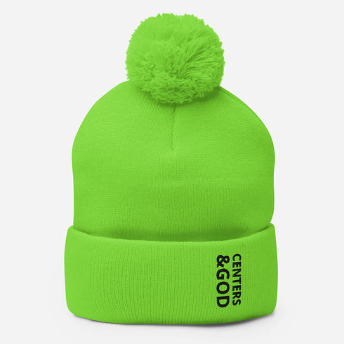 Centers &God Onyx Pom-Pom Beanie