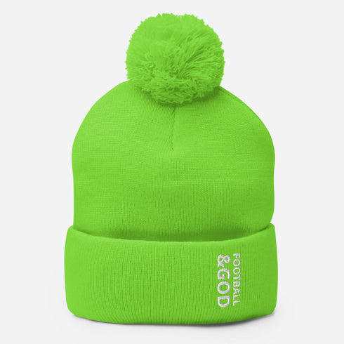 Football &God Pom-Pom Beanie