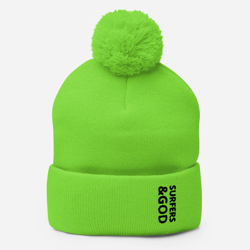 Surfers &God Onyx Pom-Pom Beanie