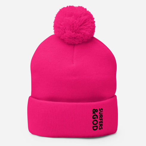 Surfers &God Onyx Pom-Pom Beanie