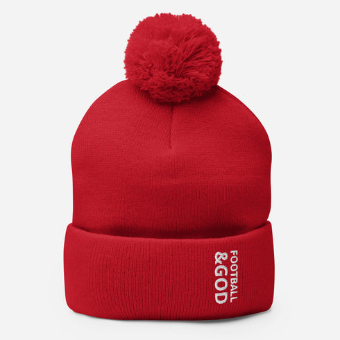 Football &God Pom-Pom Beanie