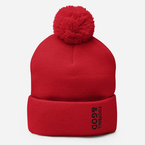 Football &God Onyx Pom-Pom Beanie