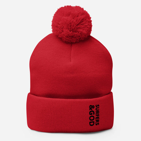 Surfers &God Onyx Pom-Pom Beanie