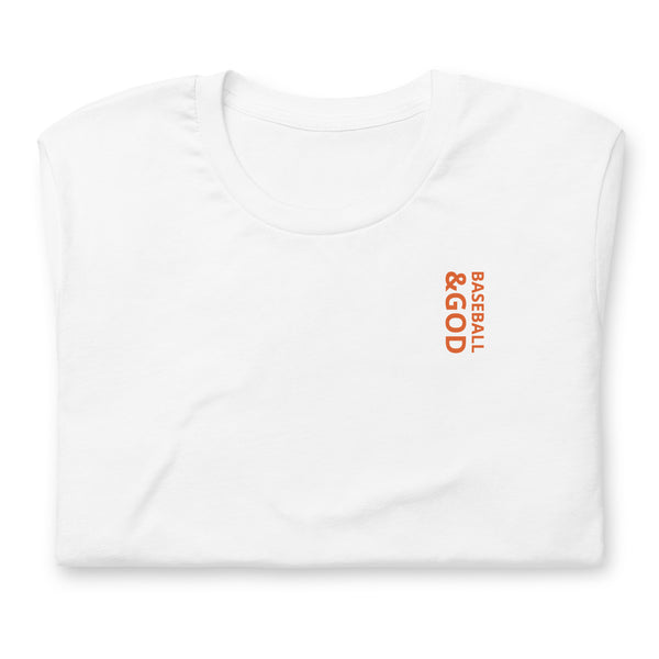 Baseball &God Vertical Orange T-Shirt