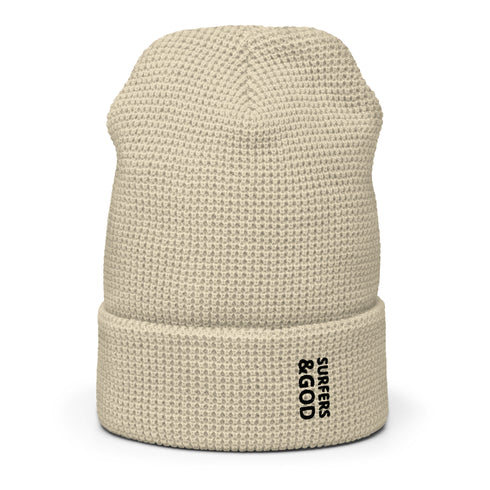Surfers &God Vertical Onyx Waffle Beanie