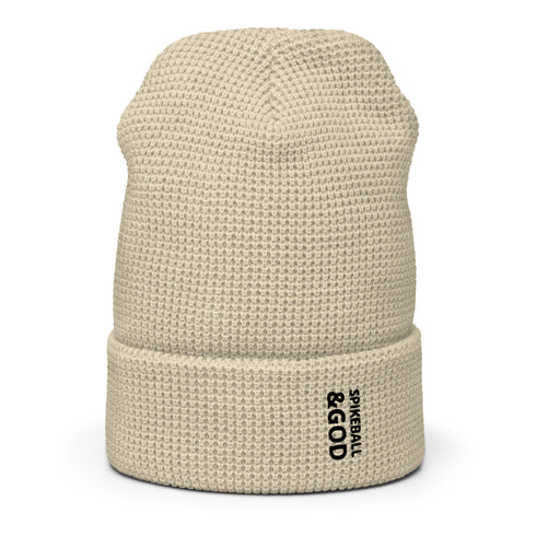 Spikeball &God Vertical Onyx Waffle Beanie