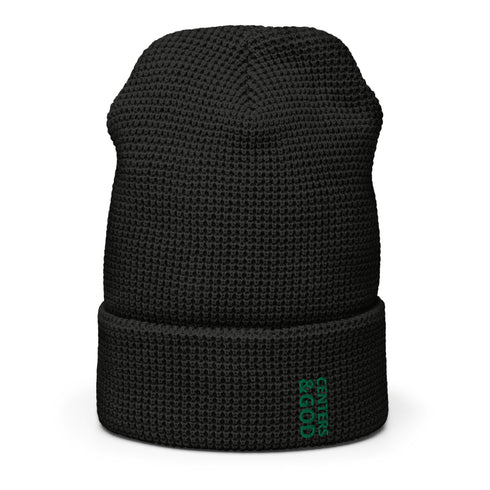 Centers &God Vertical Evergreen Waffle Beanie