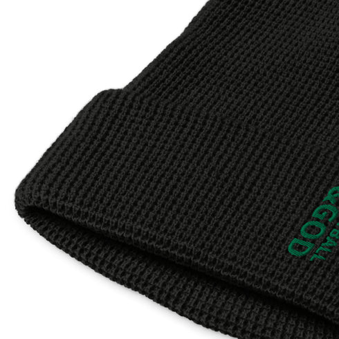 Football &God Vertical Evergreen Waffle Beanie