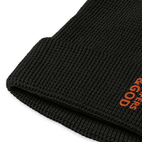 Surfers &God Vertical Orange Waffle Beanie
