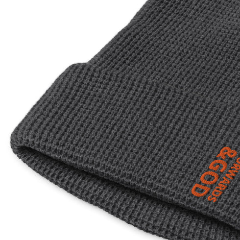 Forwards &God Vertical Orange Waffle Beanie