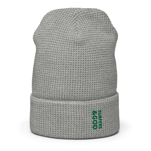 Surfers &God Vertical Evergreen Waffle Beanies
