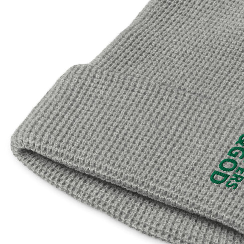 Rappers &God Vertical Evergreen Waffle Beanie