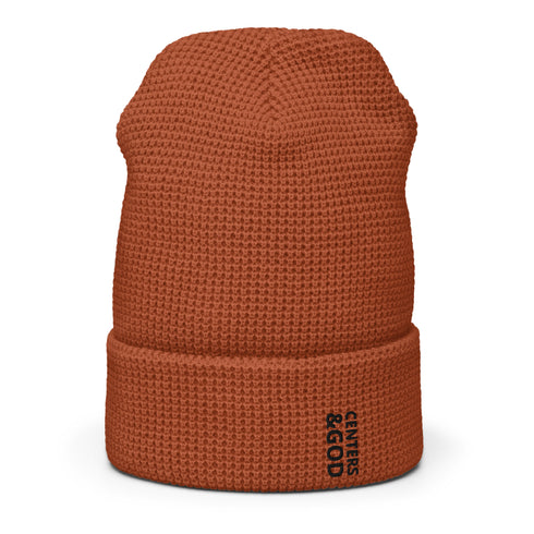 Centers &God Vertical Onyx Waffle Beanie