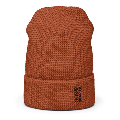 Rappers &God Vertical Onyx Waffle Beanie
