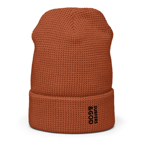 Surfers &God Vertical Onyx Waffle Beanie