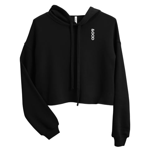 &God Vertical Crop Hoodie